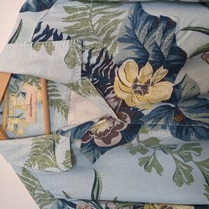 Tommy Bahama Silk floral button down shirt short sleeve blue size XLX